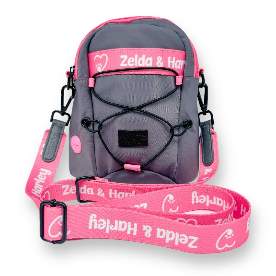 Zelda & Harley Dog Mom Bag - Grey and Pink