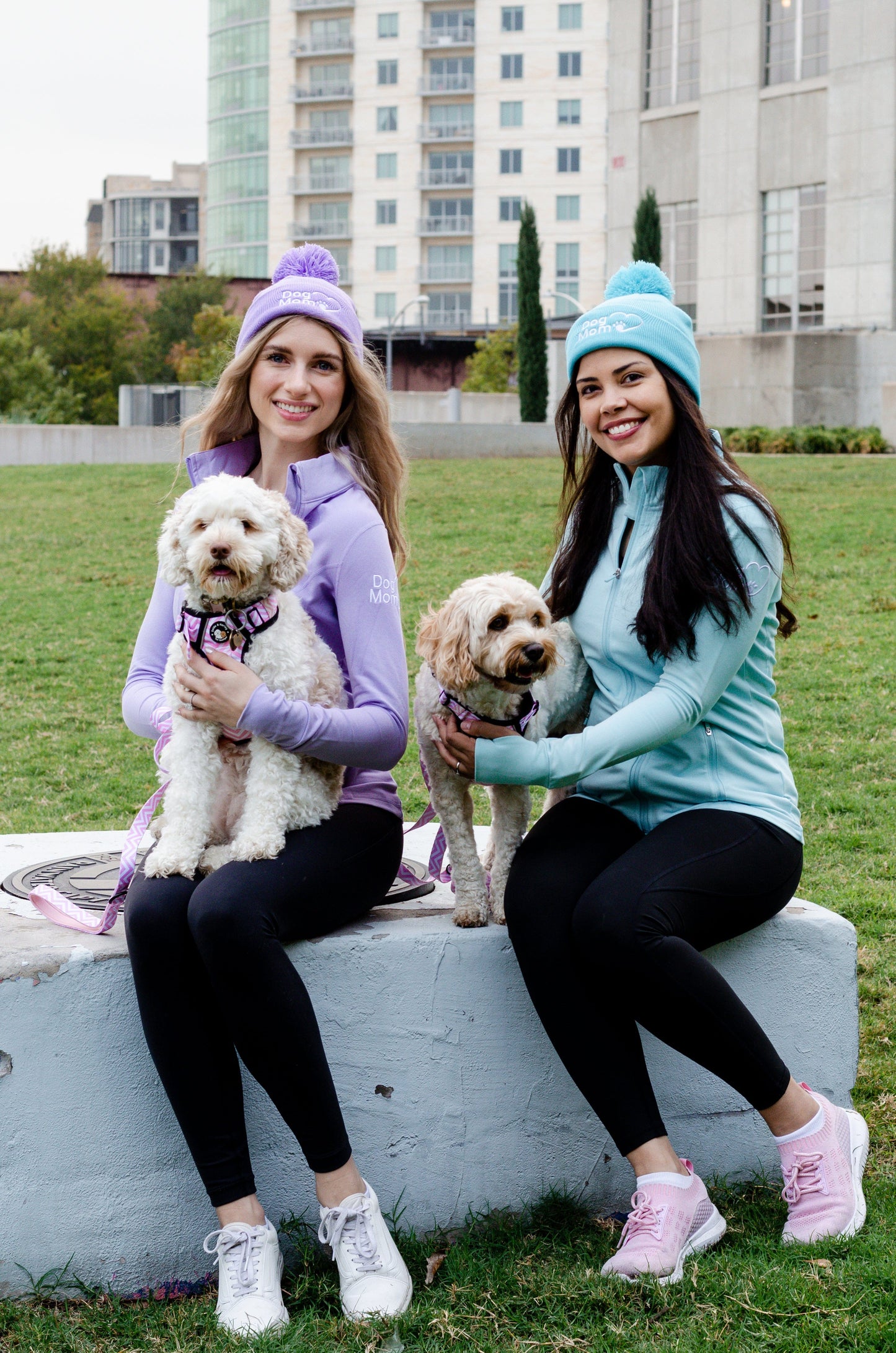 Zelda & Harley Beanie Dog Mom Bobble Beanie - Lilac