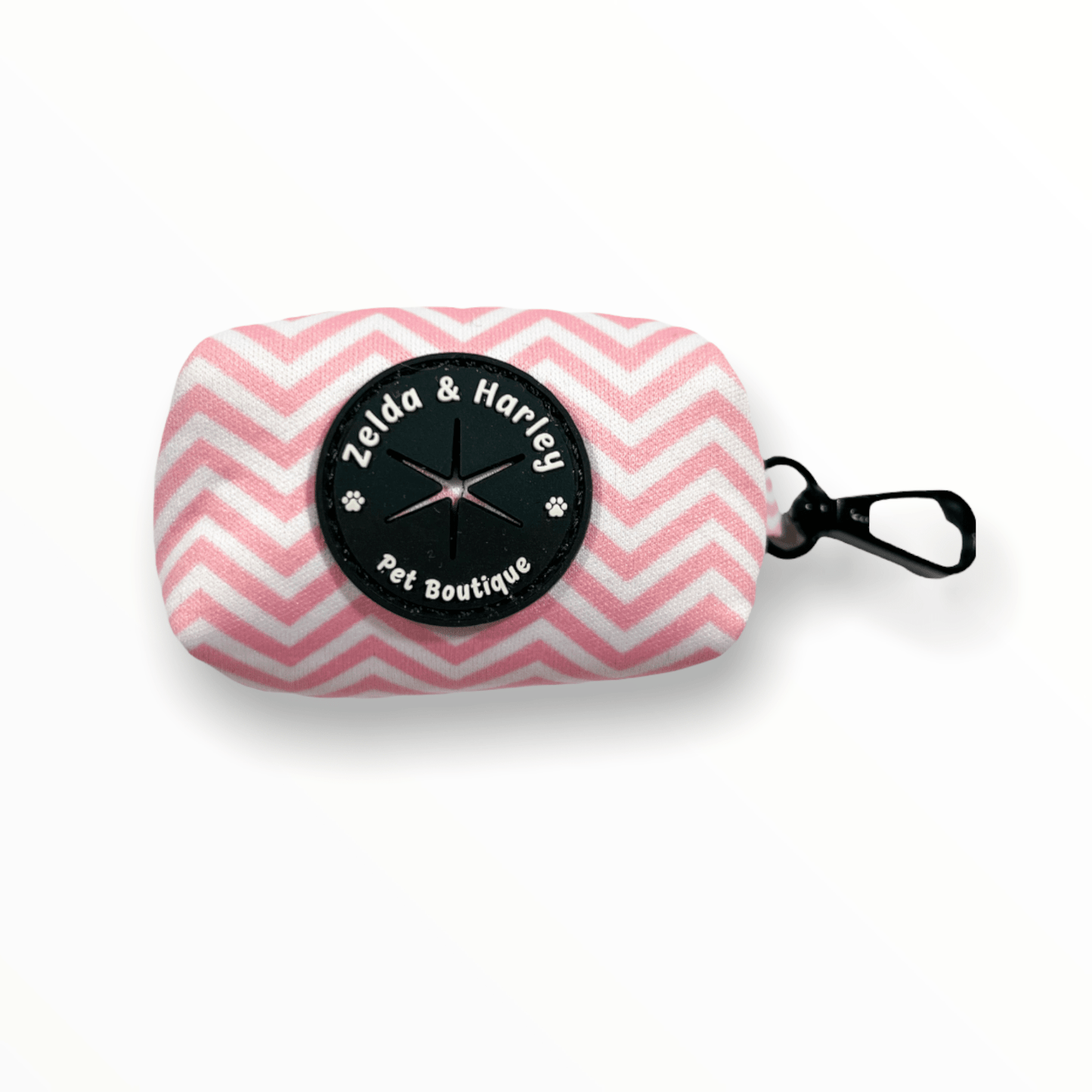 Zelda & Harley Poop Bag Holder Zig Zag Wag Waste Bag Holder - Pastel Pink